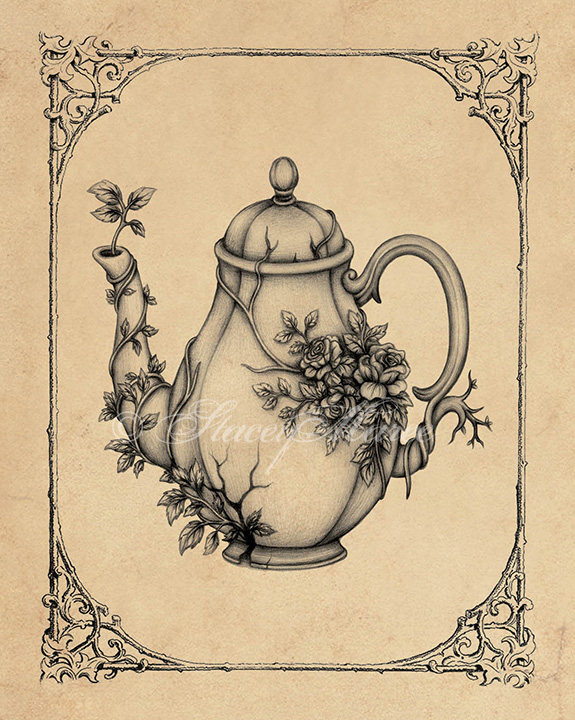 Stacey Maree - Overgrown Teapot - Artwork Illustration
